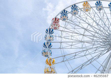 Ferris Wheel, low angle view of a big Ferris Wheel Ferris Wheel, low angle view of a big Ferris Wheel 46295087