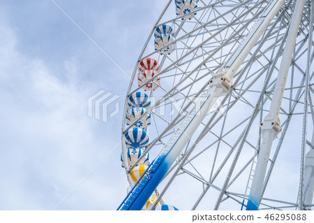 Ferris Wheel, low angle view of a big Ferris Wheel Ferris Wheel, low angle view of a big Ferris Wheel 46295088