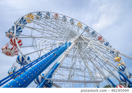 Ferris Wheel, low angle view of a big Ferris Wheel Ferris Wheel, low angle view of a big Ferris Wheel 46295094