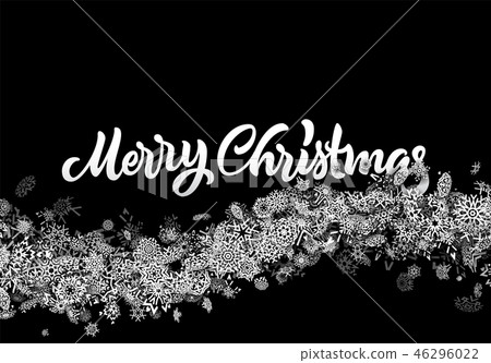 Christmas snowflake abstract background with falling scattered snow for winter New Years Eve 46296022