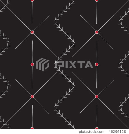 Hand drawn abstract seamless pattern. Geometrical minimalistic background in Scandinavian style Hand drawn abstract seamless pattern. Geometrical minimalistic background in Scandinavian style 46296128
