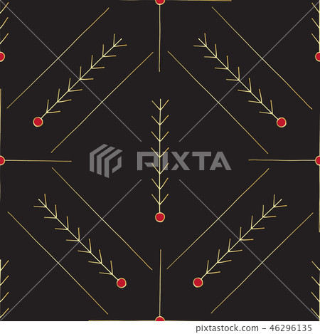 Hand drawn abstract seamless pattern. Geometrical minimalistic background in Scandinavian style Hand drawn abstract seamless pattern. Geometrical minimalistic background in Scandinavian style 46296135