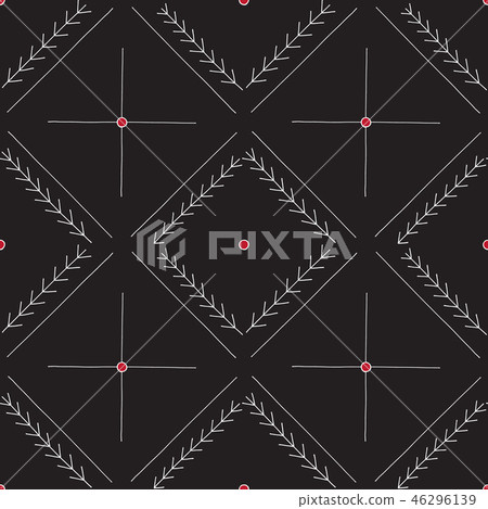 Hand drawn abstract seamless pattern. Geometrical minimalistic background in Scandinavian style 46296139