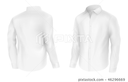 Classic white shirt with long sleeve vector 46296669