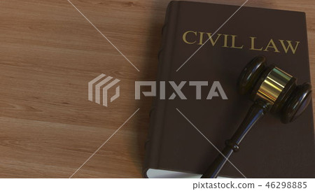 Judge gavel on CIVIL LAW book. Conceptual 3D rendering 46298885
