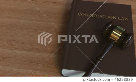 CONSTRUCTION LAW book and court gavel. 3D rendering 46298889