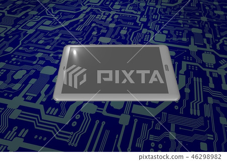 平板電腦網絡背景（計算機圖形） 46298982