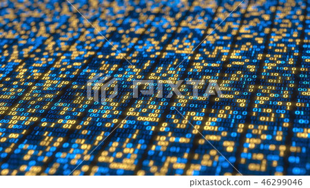 Binary code grid made of zeros and ones. Computer related 3D rendering Binary code grid made of zeros and ones. Computer related 3D rendering 46299046