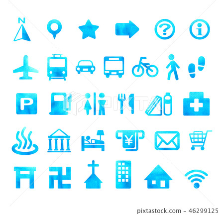 Map icon blue - Stock Illustration [46299125] - PIXTA