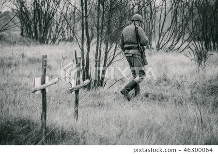 Soldier time of the World War 2 at the graves 46300064