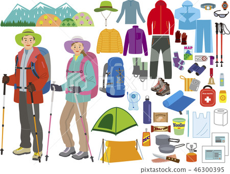 Mountaineering men and women attire and items 46300395