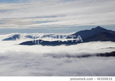The sea of clouds from the Asahi mountain range beyond Higashidake and the Mt. 46300618
