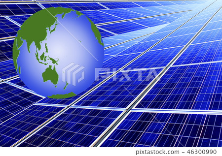 Eco image _ Mega solar and green earth Eco image _ Mega solar and green earth 46300990
