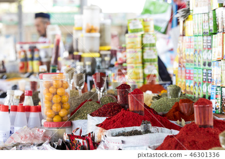 People at local fruit and vegetables bazaar 46301336