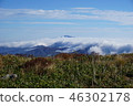 從山阿蘇山山脈漂浮在雲海中的月山山。 46302178