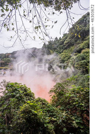 日本 國家指定名勝 血之池地獄溫泉 chinoike jigoku blood pond hell 46303672