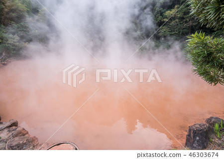日本 國家指定名勝 血之池地獄溫泉 chinoike jigoku blood pond hell 46303674
