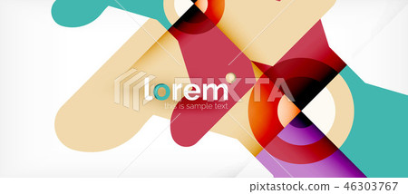 Geometric colorful shapes composition abstract background. Minimal dynamic design 46303767