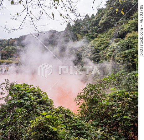 日本 國家指定名勝 血之池地獄溫泉 chinoike jigoku blood pond hell 46303788