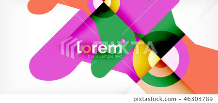 Colorful trendy geometric shapes background Colorful trendy geometric shapes background 46303789