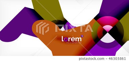 Colorful trendy geometric shapes background 46303861
