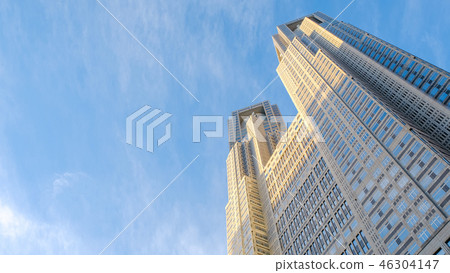 Tokyo Metropolitan Government illuminated in the morning sun Tokyo Metropolitan Government illuminated in the morning sun 46304147