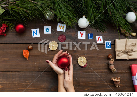 Women S Hands Christmas Background Christmas Stock Photo