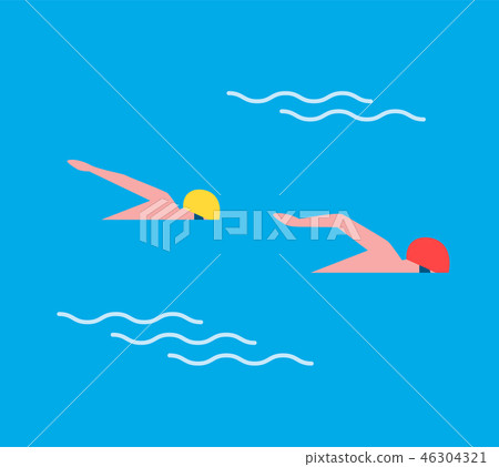 Man Males in Sport Swimming Vector Illustration Man Males in Sport Swimming Vector Illustration 46304321