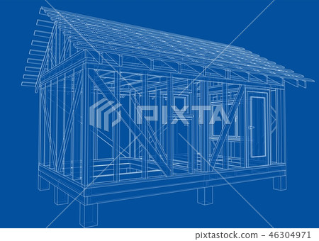 Private house sketch. Vector 46304971