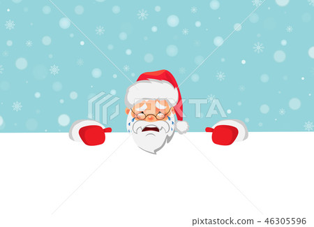 Santa Claus holding big banner 46305596