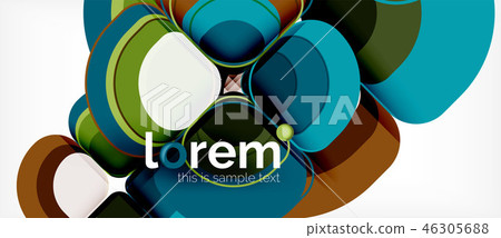 Round triangles geometric shapes composition 46305688