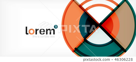 Circle abstract background, bright colorful round geometric shapes 46306228