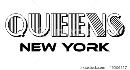 Queens New York City Urban Typography 46306357
