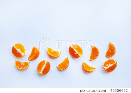 Slices of orange or tangerine isolated Slices of orange or tangerine isolated 46306632