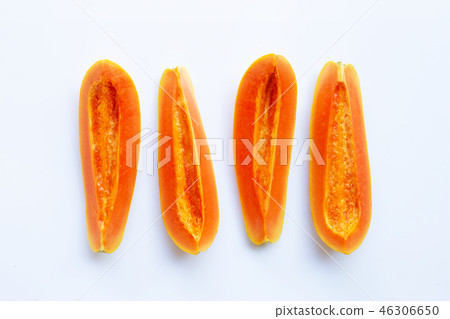 papaya on white background papaya on white background 46306650