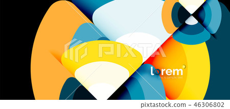 Circles and triangles geometric abstract background. Trendy abstract layout template for business or 46306802