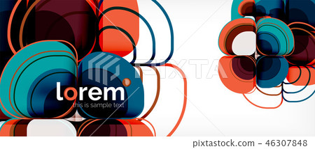 Round triangles geometric shapes composition 46307848