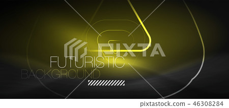 Dark black abstract background with neon colors and lines 46308284