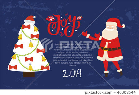 Joys Greeting Card on 2019 New Year Holiday Vector Joys Greeting Card on 2019 New Year Holiday Vector 46308544