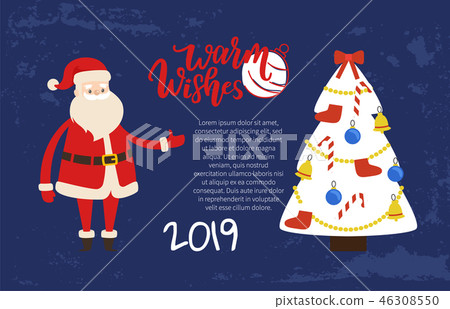 Warm Wishes Greeting Card 2019 New Year Holiday Warm Wishes Greeting Card 2019 New Year Holiday 46308550