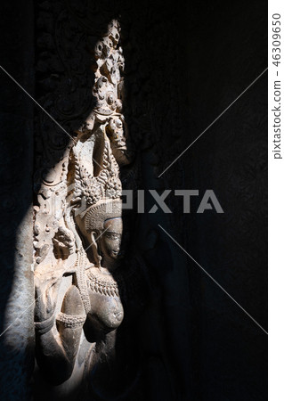 Absara female spirit stone carving in Angkor Wat 46309650