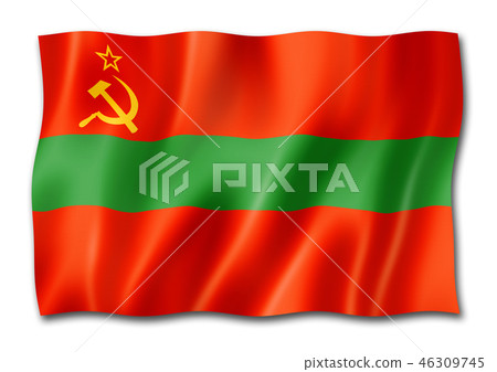 Transnistria flag isolated on white Transnistria flag isolated on white 46309745