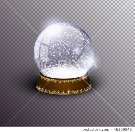 Vector snow globe isolated transparent background - Stock Illustration ...