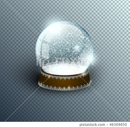 Vector snow globe isolated transparent background - Stock Illustration ...