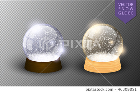 Vector snow globe isolated transparent background - Stock Illustration ...