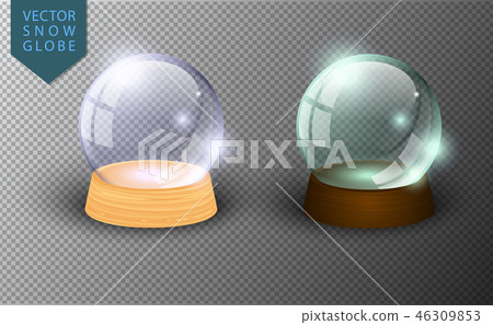 Vector snow globe isolated transparent background - Stock Illustration ...