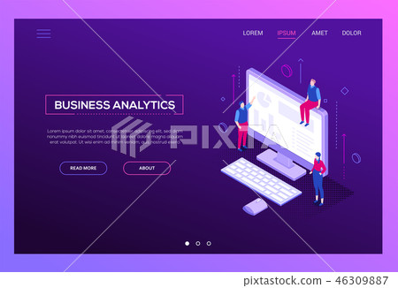 Business analytics - modern isometric vector... - Stock Illustration ...