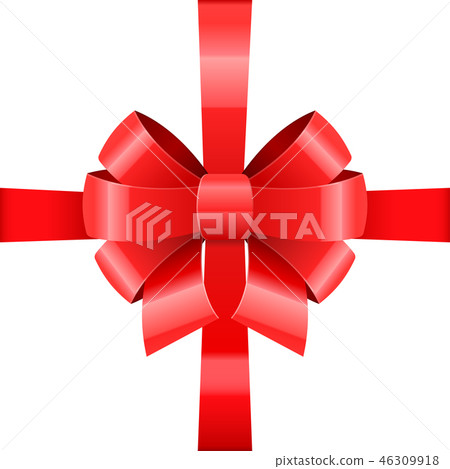 Red ribbon bow wrapping 46309918
