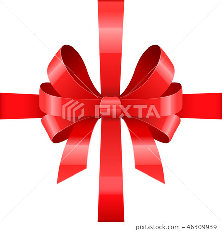 Red ribbon bow wrapping 46309939
