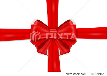 Red ribbon bow wrapping Red ribbon bow wrapping 46309964